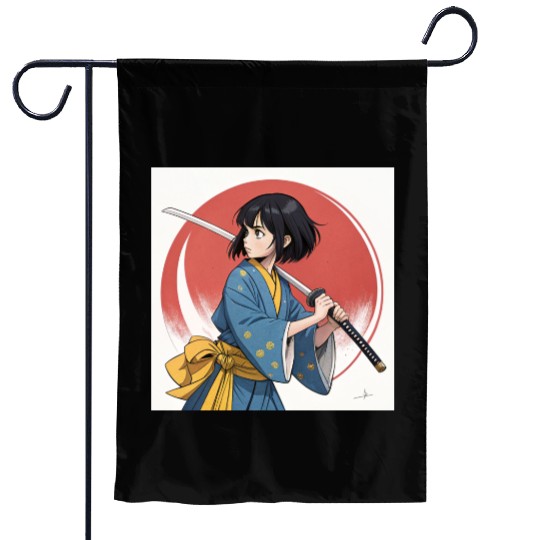 Spirit of the Sword: A Girl's Samurai Journey Garden Flags
