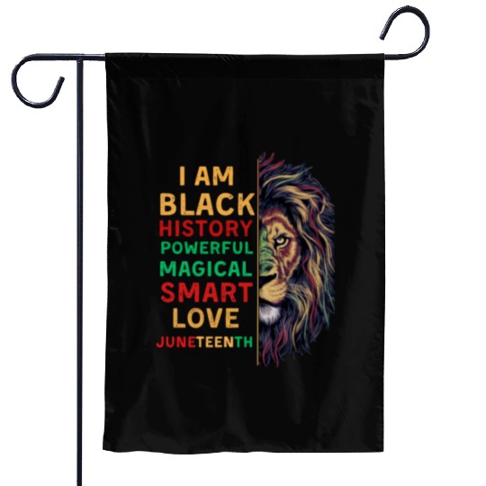 I'm black History powerful African Lion Juneteenth Garden Flags
