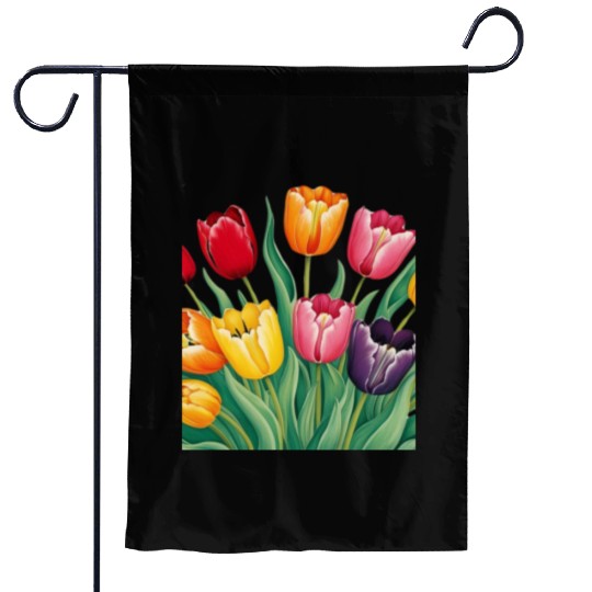 Flowerful Tulips T shirrt Garden Flags