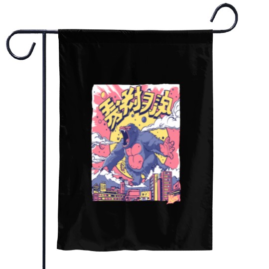 Kaiju Gorilla – Neon City Rampage Garden Flags