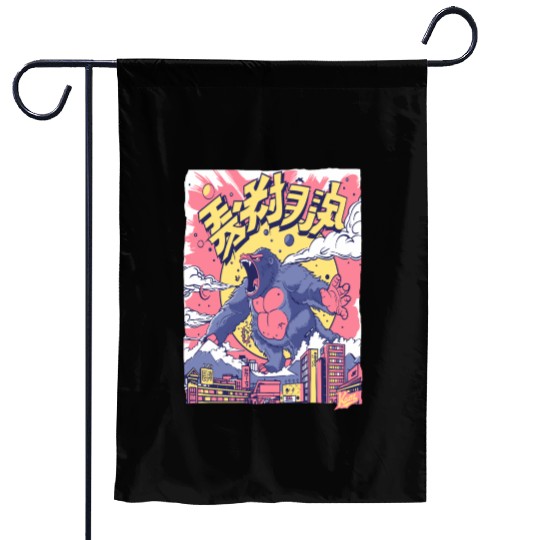 Kaiju Gorilla – Neon City Rampage Garden Flags