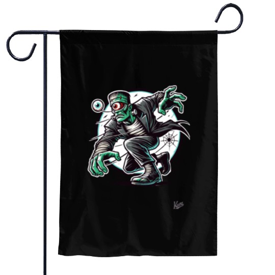 The Green One-Eyed Cyclops Monster Garden Flags