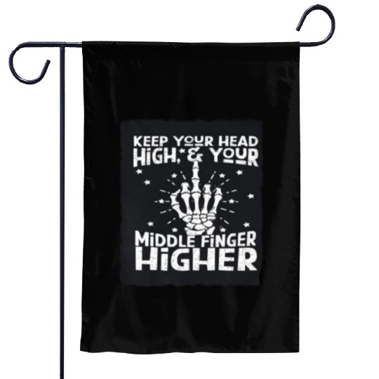 Middle Finger Higher Garden Flags