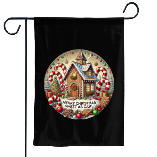 Gingerbread House Christmas Delight Garden Flags