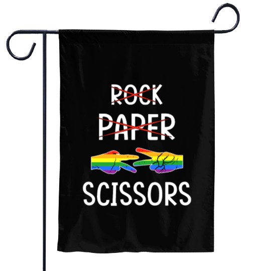 LGBTQ Lesbian Rock Paper Scissors Garden Flags