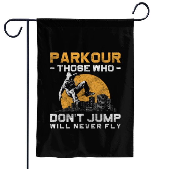Freerunning Extreme Sport Underground Stunt Garden Flags