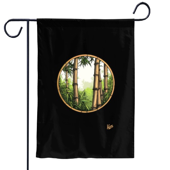 Serene Bamboo Forest Garden Flags