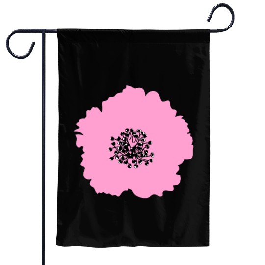 Elegant Pink Hibiscus Flower Design Garden Flags