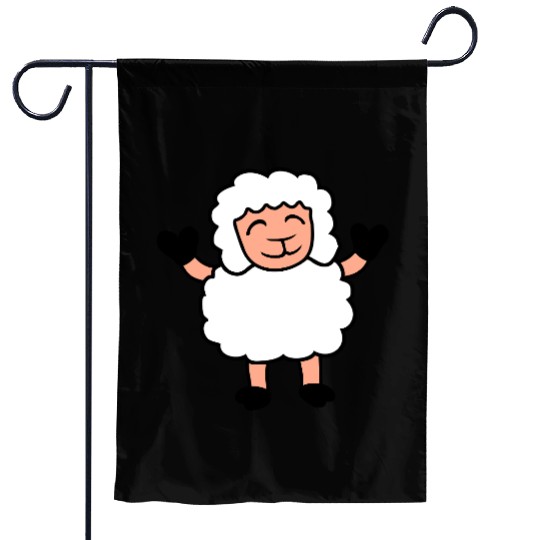 Sheep Baby Standing Cute Cute Lamb Child Happy Fun Garden Flags