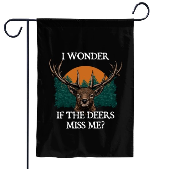 I Wonder If the Deers Miss Elk Hunting Antler Garden Flags