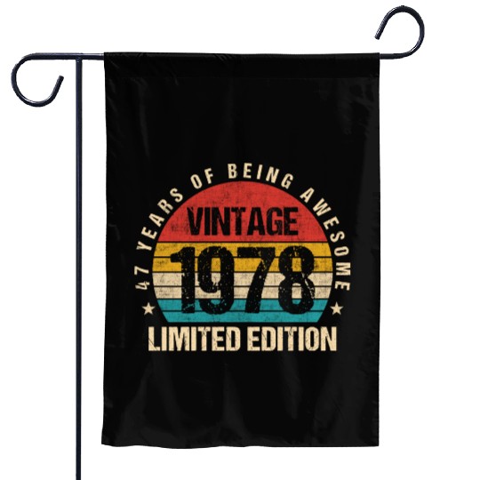 Vintage 1978 Limited Edition 47th Birthday Gift Garden Flags