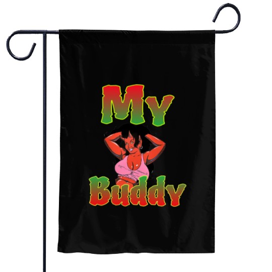 My Devil Buddy Illustration Garden Flags