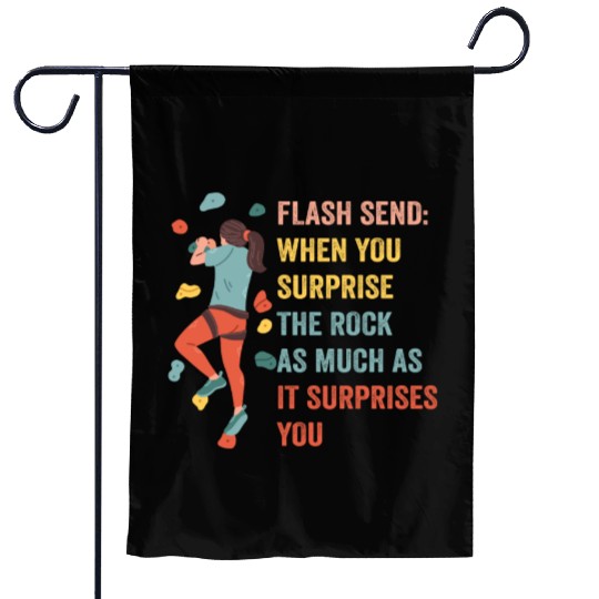 Boulderer Flash Send Bouldering Garden Flags