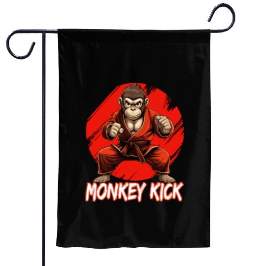 Karate Judo Monkey Chimpanzee Martial arts Garden Flags