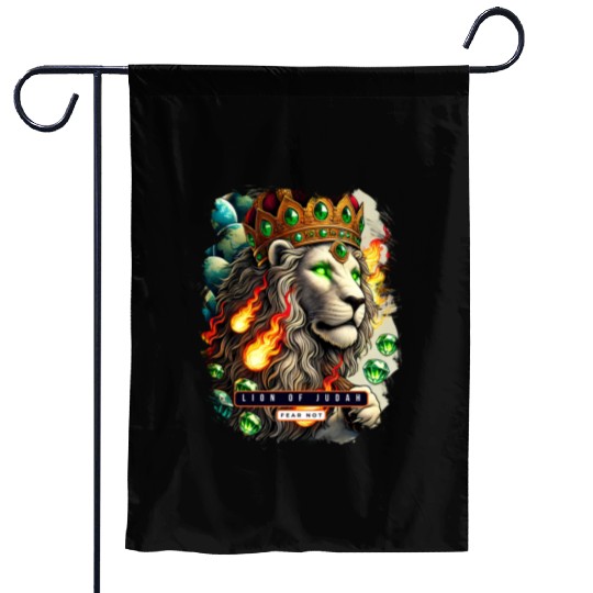 Majestic Lion of Judah with Crown Christian Garden Flags