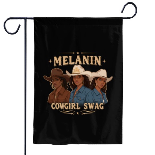 African American Melanin Cowgirl Swag Rodeo Garden Flags