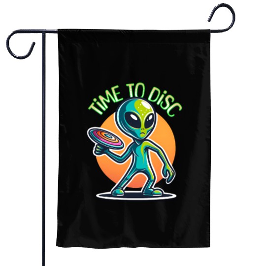 Alien Disc Golf | Retro Extraterrestrial Garden Flags