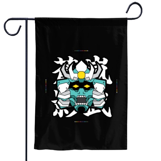 SEKMOLAI - Samurai Teal Garden Flags