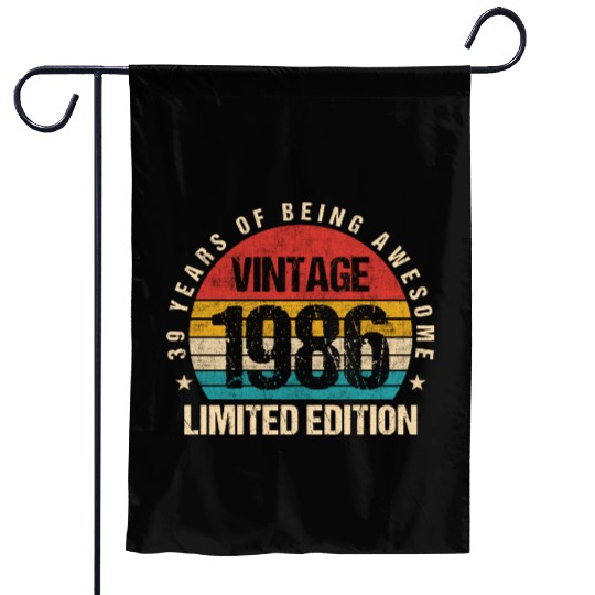Vintage 1986 Limited Edition 39th Birthday Gift Garden Flags