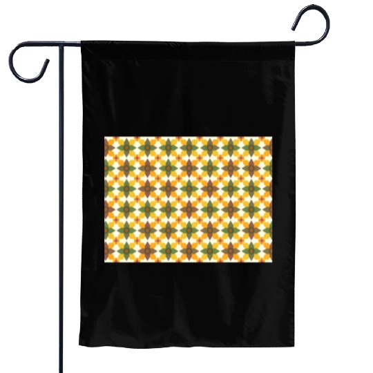 A colorful mixture of yellow green brown orange Garden Flags