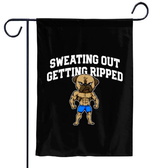 Sweating Out Getting Ripped Workout Player Gym Garden Flags
