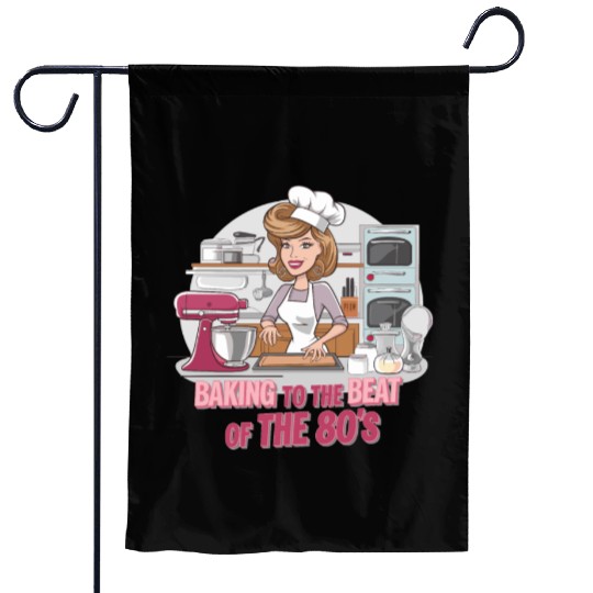 Baking to the Beat of the 80s Retro Music Baker Garden Flags