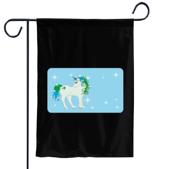 Fantasy unicorn - aqua blue - design for kids Garden Flags