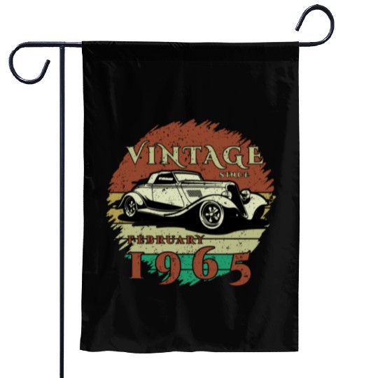 60th birthday Classic Car - Vintage since 02/1965 Garden Flags
