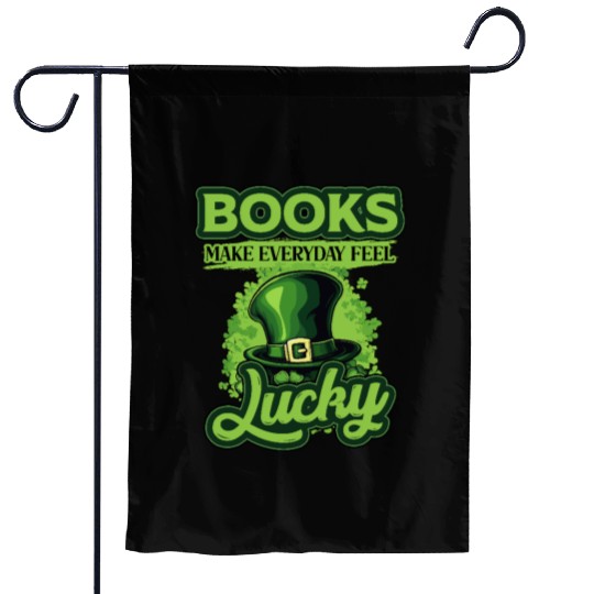 Books Make Everyday Feel Lucky St Patricks Day Garden Flags