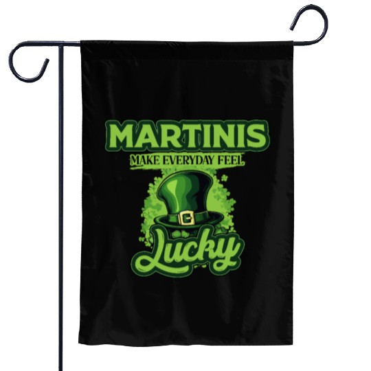 Martinis Make Everyday Feel Lucky St Patricks Day Garden Flags