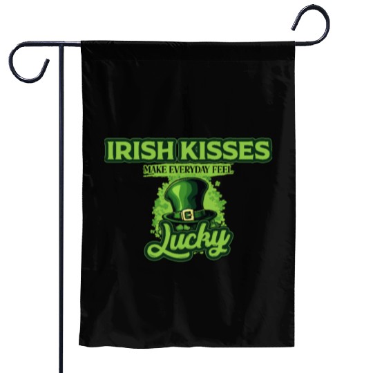 Irish Kisses Make Everyday Feel Lucky St Patricks Garden Flags