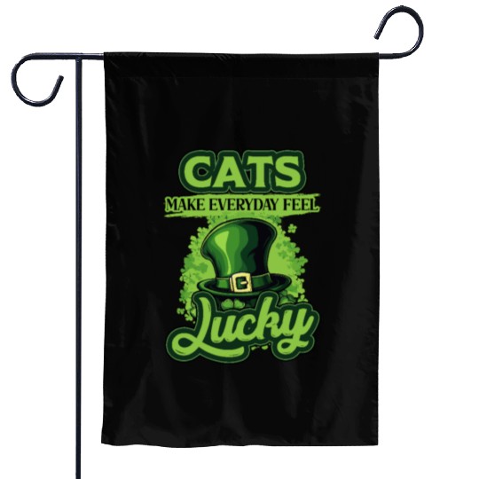 Cats Make Everyday Feel Lucky St Patricks Day Garden Flags