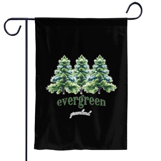 evergreen the green tree : green world Garden Flags