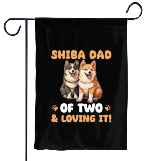 Shiba Inu Shiba Dad Of Two Garden Flags