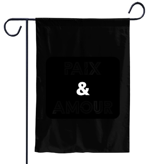 Paix et amour noir Garden Flags
