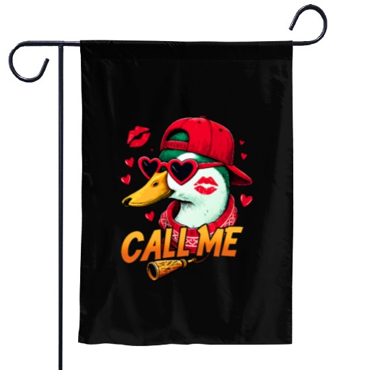 Call Me Duck Valentines Duck Hunting Lover Garden Flags