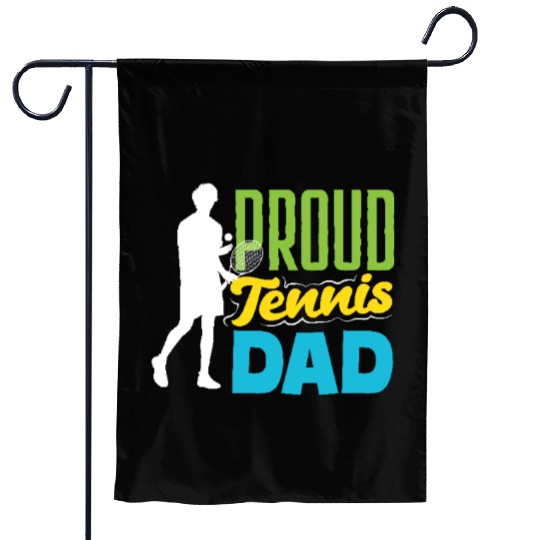 Proud Tennis Dad Graphic Silhouette Garden Flags
