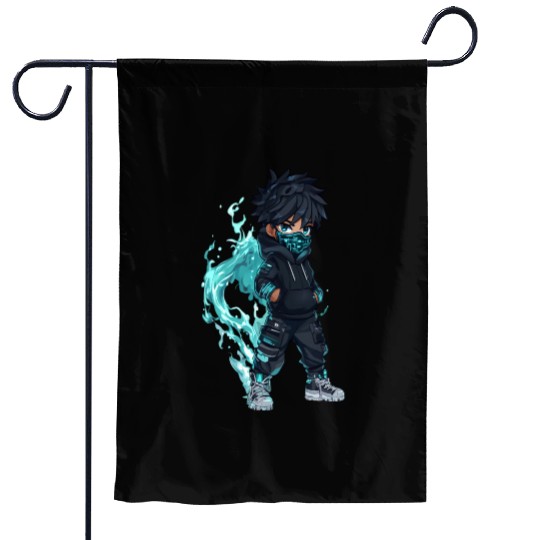 Aqua Flow - Cyber Tech Warrior Garden Flags