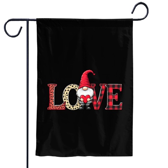 Love Gnome Valentines Day, Love Valentines Gnomes Garden Flags