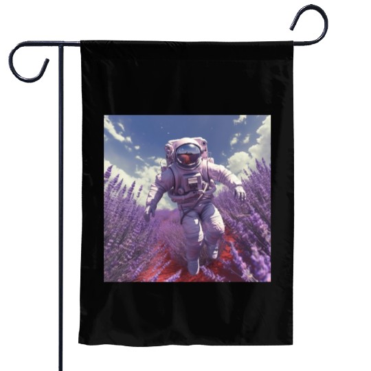 post nuclear lavender farmer Garden Flags