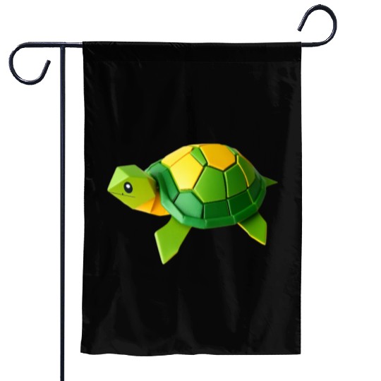 3D Origami Turtle Garden Flags