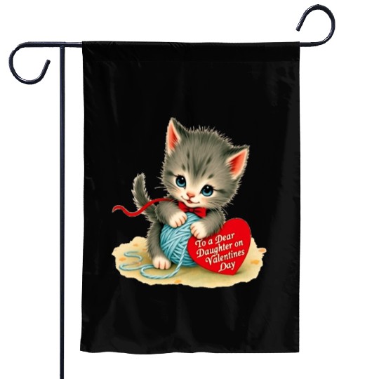 Kitten To a Dear Valentine s Day Card Garden Flags