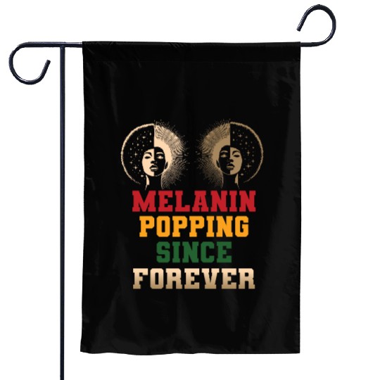 design melanin - gift idea black history month Garden Flags