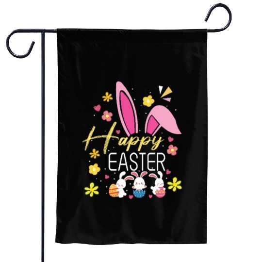 Happy Easter Sayings Egg Bunny Garden Flags