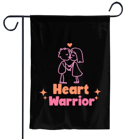 Heart warrior, valentine Garden Flags