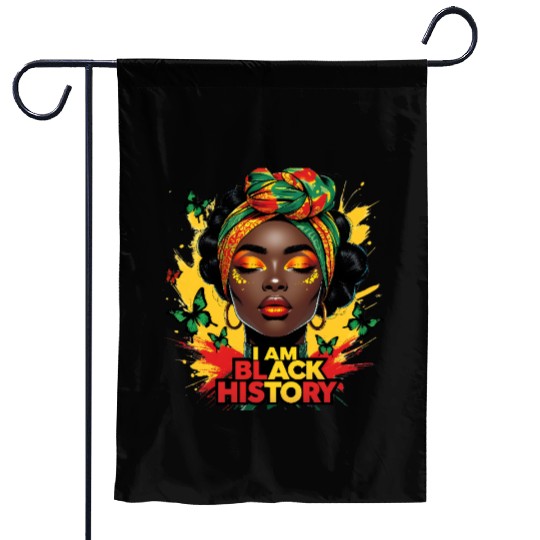 i am black history, black history month Garden Flags