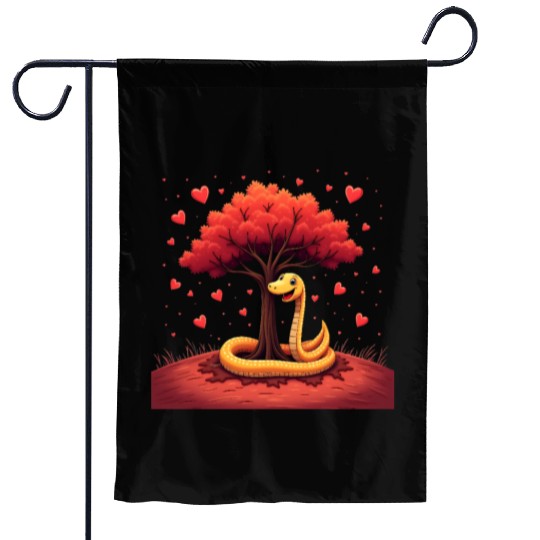 I love my snake heart tree Garden Flags