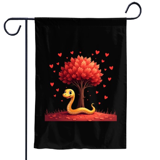 I love my snake heart tree Garden Flags