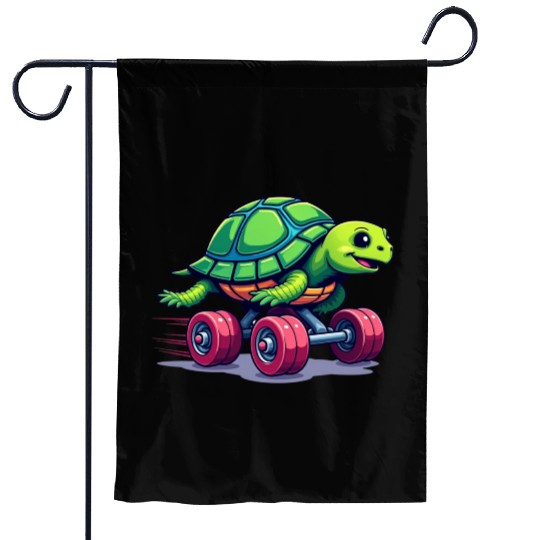 Turbo Turtle: Speed on Wheels Garden Flags
