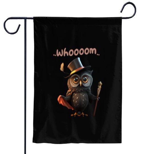 Wizard Owl - Whoooom Magic Garden Flags